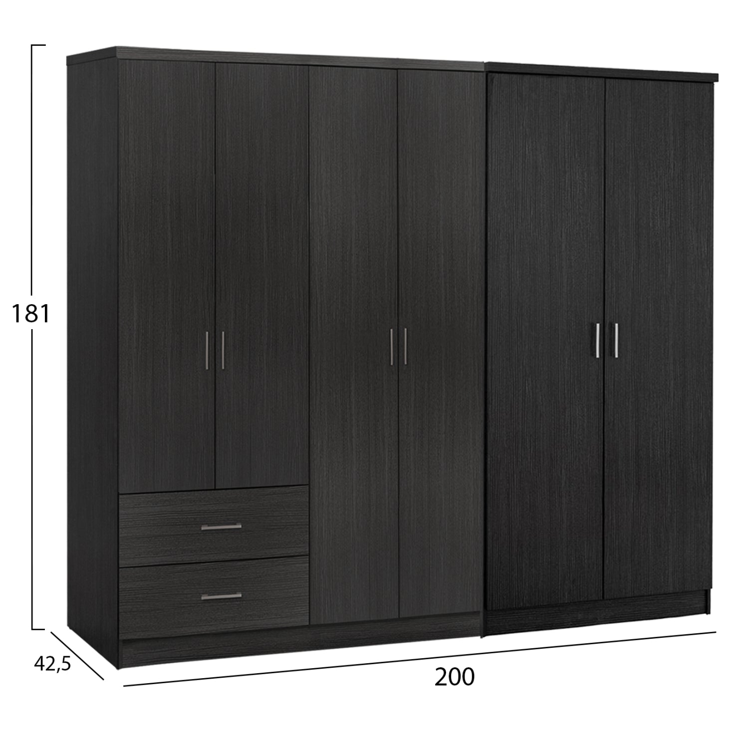 ΝΤΟΥΛΑΠΑ 6ΦΥΛΛΗ BLAKELY HM21235.01 ΜΕΛΑΜΙΝΗ ΧΡΩΜΑ ZEBRANO 201x43x181Υεκ - Pakobazaar