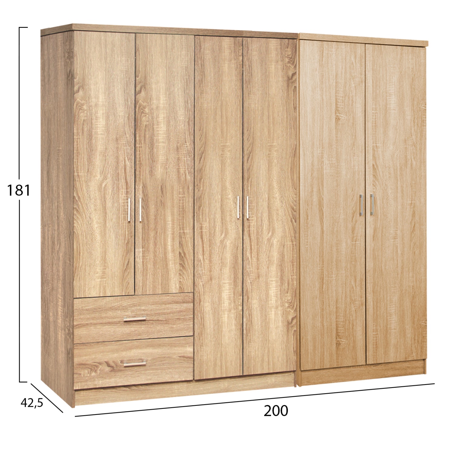 ΝΤΟΥΛΑΠΑ 6ΦΥΛΛΗ BLAKELY HM21235.02 ΜΕΛΑΜΙΝΗ ΧΡΩΜΑ SONAMA 201x43x181Υεκ - Pakobazaar