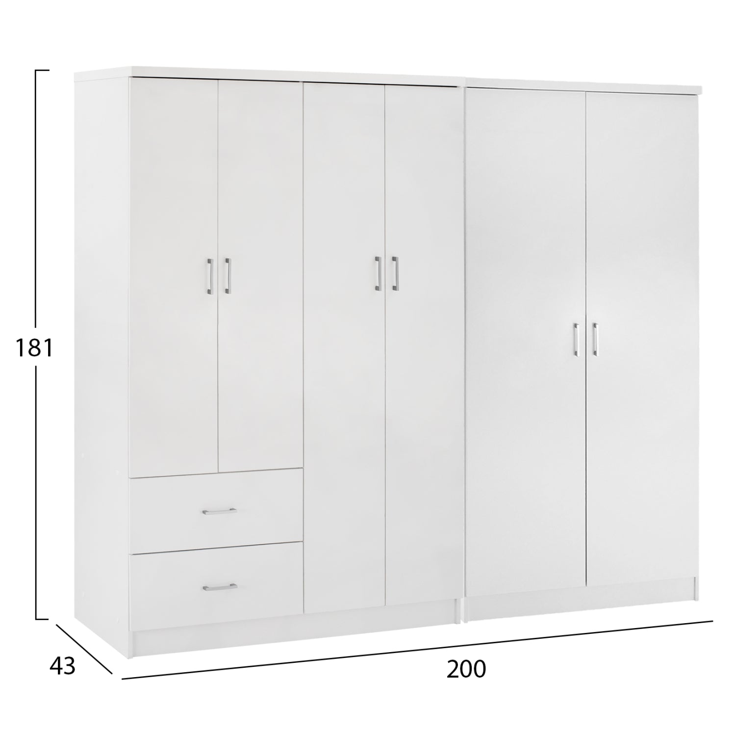 ΝΤΟΥΛΑΠΑ 6ΦΥΛΛΗ BLAKELY HM21235.05 ΜΕΛΑΜΙΝΗ ΧΡΩΜΑ ΛΕΥΚΟ 201x43x181Υεκ - Pakobazaar