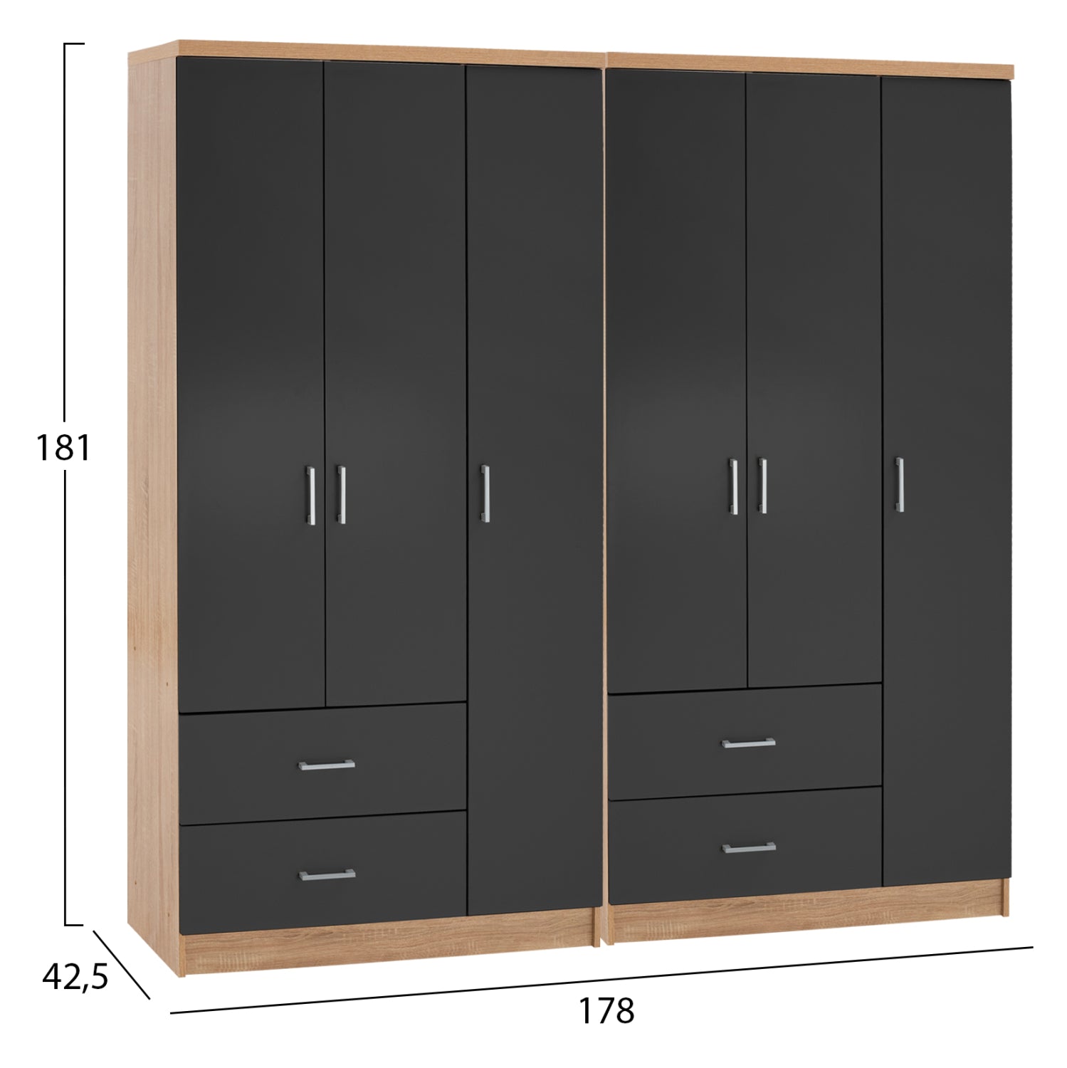 ΝΤΟΥΛΑΠΑ 6ΦΥΛΛΗ CAESAR HM21236.01 ΜΕΛΑΜΙΝΗ SONAMA & ΣΚΟΥΡΟ ΓΚΡΙ 180x42,5Χ181Υεκ. - Pakobazaar