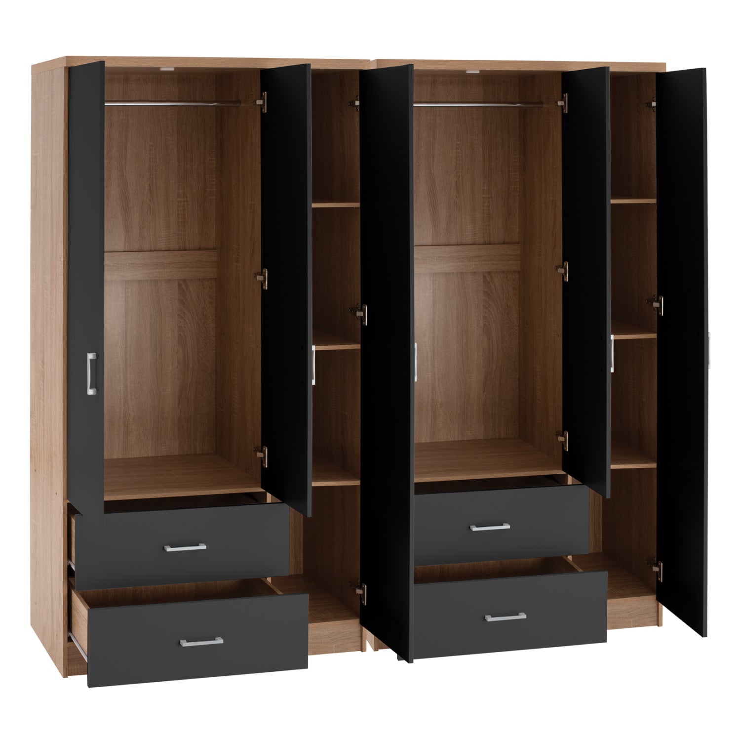 ΝΤΟΥΛΑΠΑ 6ΦΥΛΛΗ CAESAR HM21236.01 ΜΕΛΑΜΙΝΗ SONAMA & ΣΚΟΥΡΟ ΓΚΡΙ 180x42,5Χ181Υεκ. - Pakobazaar