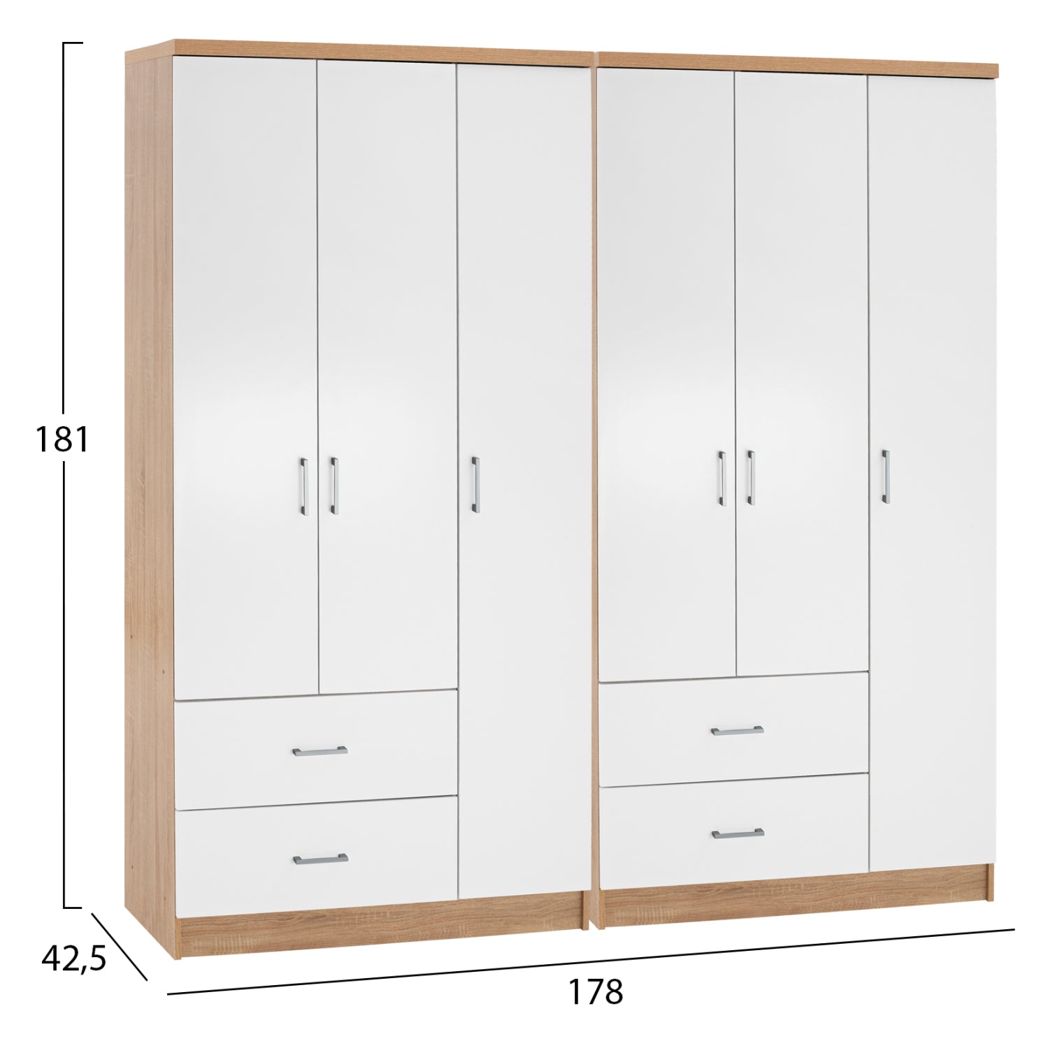 ΝΤΟΥΛΑΠΑ 6ΦΥΛΛΗ CAESAR HM21236.02 ΜΕΛΑΜΙΝΗ SONAMA & ΛΕΥΚΟ 180x42,5Χ181Υεκ. - Pakobazaar