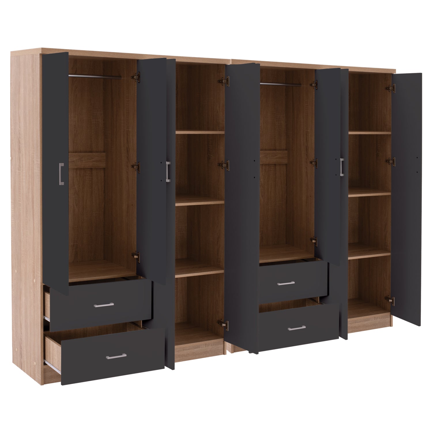 ΝΤΟΥΛΑΠΑ 8ΦΥΛΛΗ BRIANA HM21237.01 ΜΕΛΑΜΙΝΗ SONAMA & ΣΚΟΥΡΟ ΓΚΡΙ 241x42,5Χ180,5Υεκ. - Pakobazaar