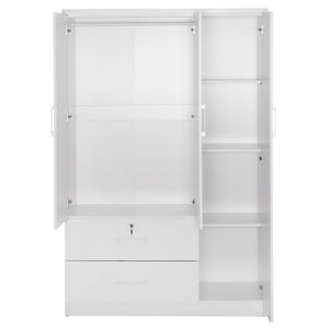 ΝΤΟΥΛΑΠΑ ΜΕ ΚΑΘΡΕΦΤΗ & ΣΥΡΤΑΡΙΑ JARRY HM2485.01 ΛΕΥΚΗ ΜΕΛΑΜΙΝΗ 119x48x183Υεκ - Pakobazaar