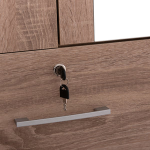 ΝΤΟΥΛΑΠΑ ΜΕ ΚΑΘΡΕΦΤΗ & ΣΥΡΤΑΡΙΑ JARRY HM2485.11 SONAMA OAK ΜΕΛΑΜΙΝΗ 119x48x183Υεκ - Pakobazaar