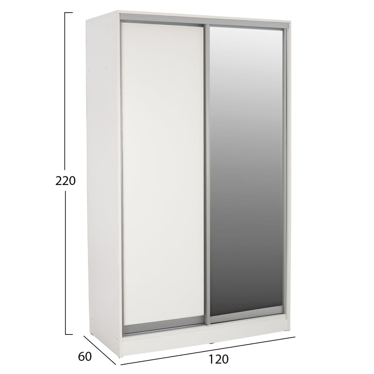 ΝΤΟΥΛΑΠΑ ΔΙΦΥΛΛΗ ΣΥΡΟΜΕΝΗ ΜΕ ΚΑΘΡΕΠΤΗ ADLER HM2460.03 ΜΕΛΑΜΙΝΗ ΛΕΥΚΗ 120x60x220Y - Pakobazaar