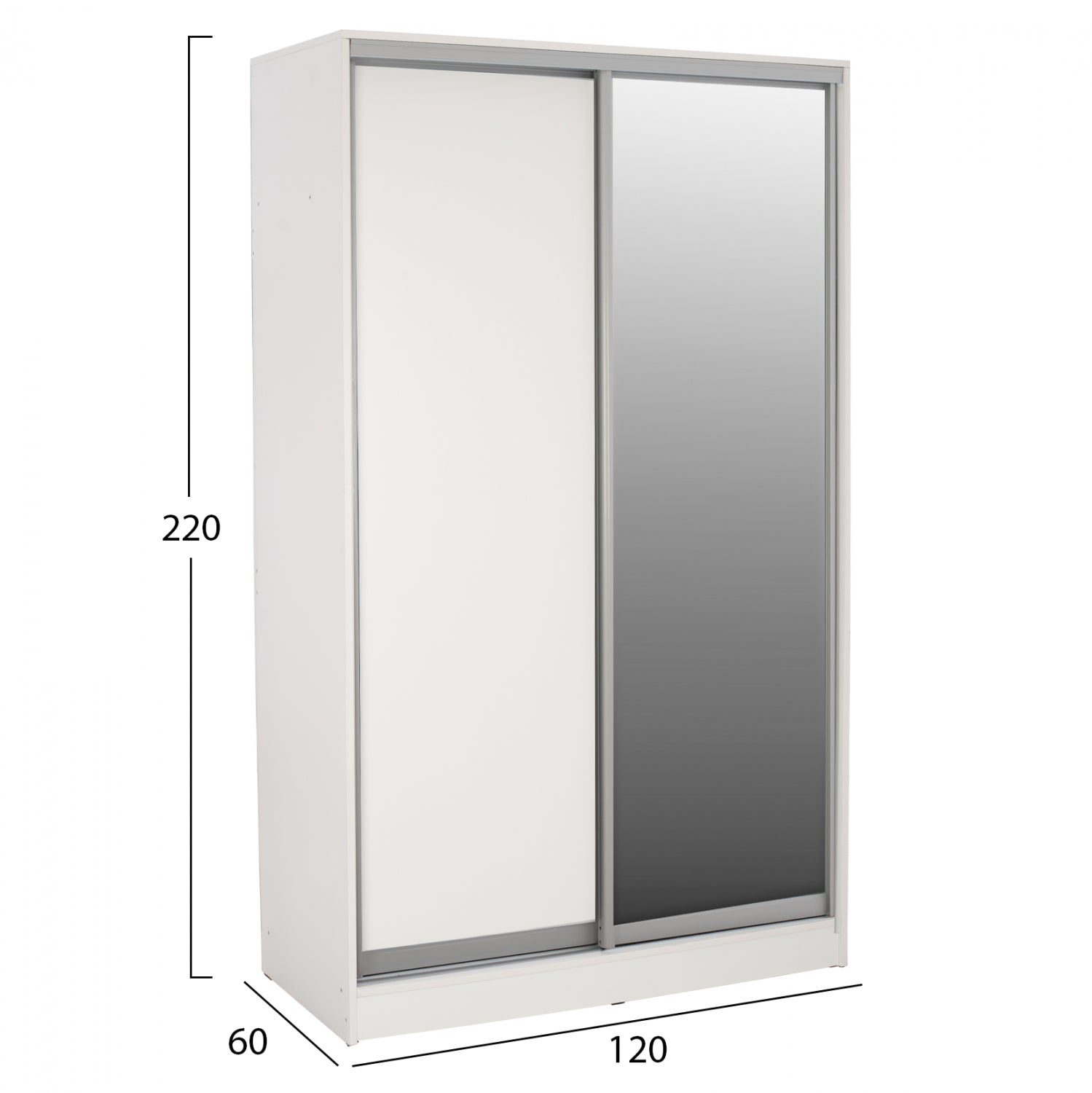 ΝΤΟΥΛΑΠΑ ΣΥΡΟΜΕΝΗ ADLER ΜΕΛΑΜΙΝΗΣ 120x60x220Yεκ. ΔΙΦΥΛΛΗ ΛΕΥΚΗ ΜΕ ΚΑΘΡΕΠΤΗ HM2460.03 - Pakobazaar