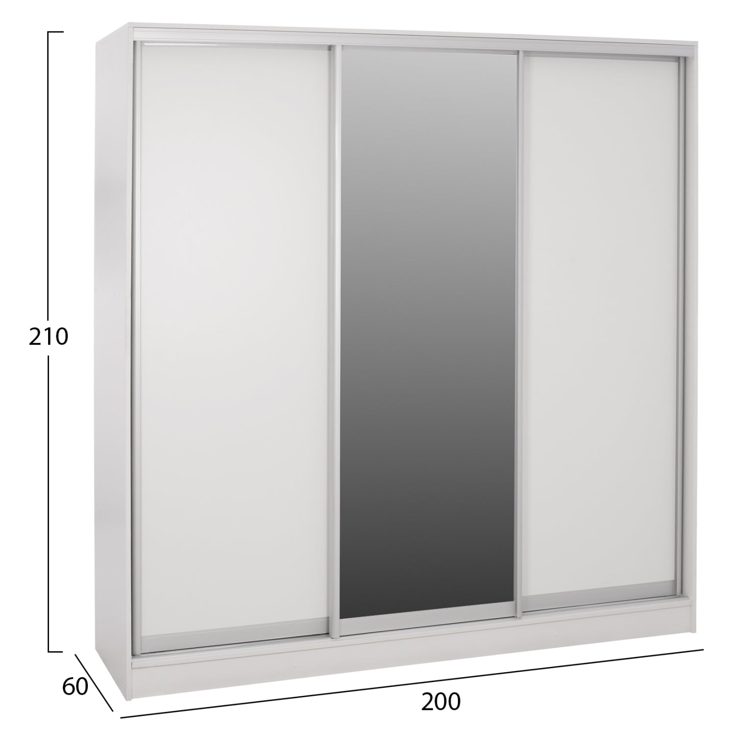 ΝΤΟΥΛΑΠΑ ΣΥΡΟΜΕΝΗ ADLER ΜΕΛΑΜΙΝΗΣ ΛΕΥΚΗ ΜΕ ΚΑΘΡΕΠΤΗ HM2435.03  200X60X210Υεκ - Pakobazaar