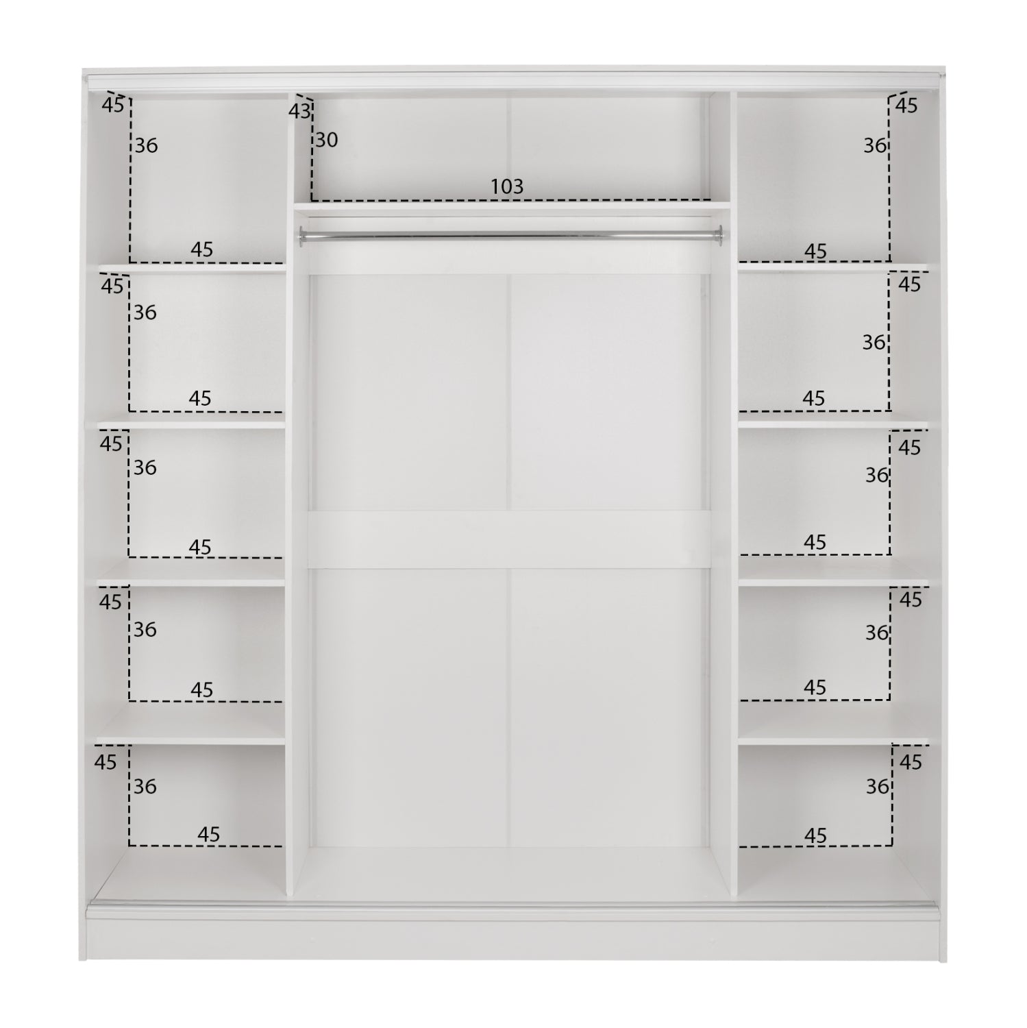 ΝΤΟΥΛΑΠΑ ΣΥΡΟΜΕΝΗ ADLER ΜΕΛΑΜΙΝΗΣ ΛΕΥΚΗ ΜΕ ΚΑΘΡΕΠΤΗ HM2435.03  200X60X210Υεκ - Pakobazaar