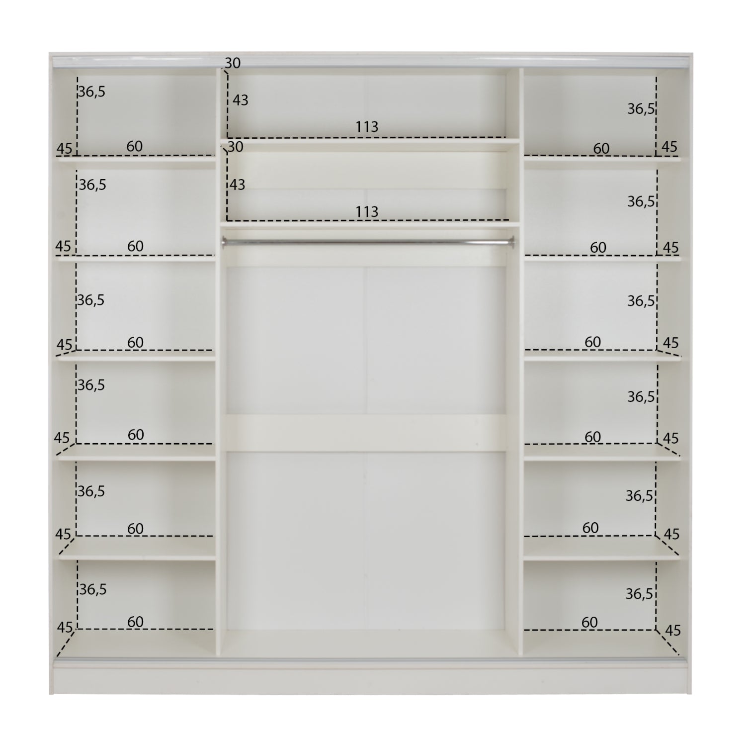 ΝΤΟΥΛΑΠΑ ΣΥΡΟΜΕΝΗ ADLER ΜΕΛΑΜΙΝΗΣ ΛΕΥΚΗ ΜΕ ΚΑΘΡΕΦΤΗ 3ΦΥΛΛΗ HM2462.03  240x60x240 εκ. - Pakobazaar