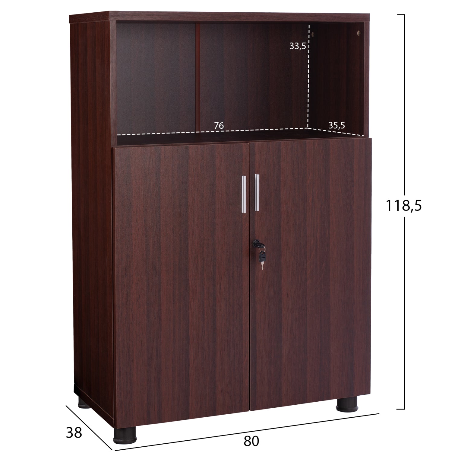 ΝΤΟΥΛΑΠΙ ΓΡΑΦΕΙΟΥ VALORA ΕΠΑΓΓΕΛΜΑΤΙΚΟ HM2058.12 WENGE 80x38x118,5 - Pakobazaar