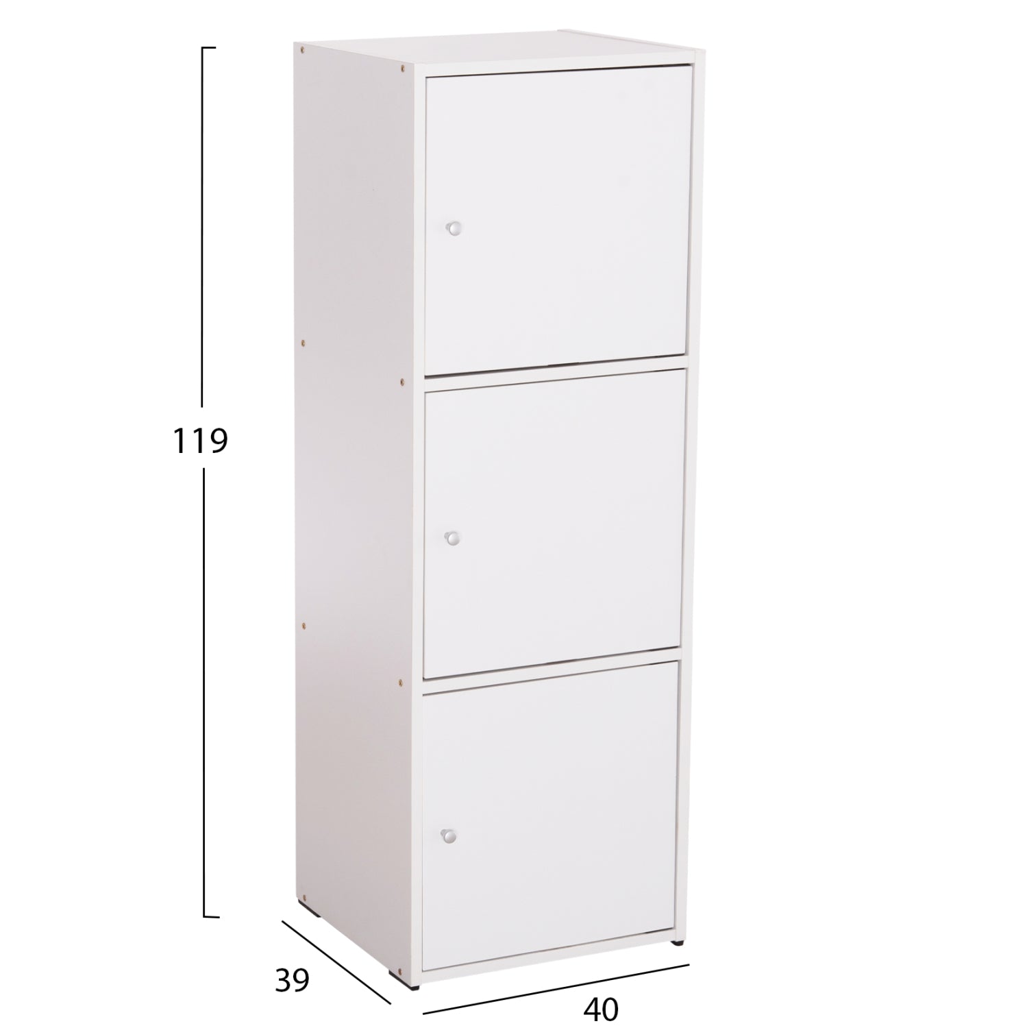 ΝΤΟΥΛΑΠΙ ΜΕ 3 ΑΠΟΘ. ΧΩΡΟΥΣ SORIANO HM9939.01 ΛΕΥΚΗ ΜΕΛΑΜΙΝΗ 40x39x119Υεκ. - Pakobazaar