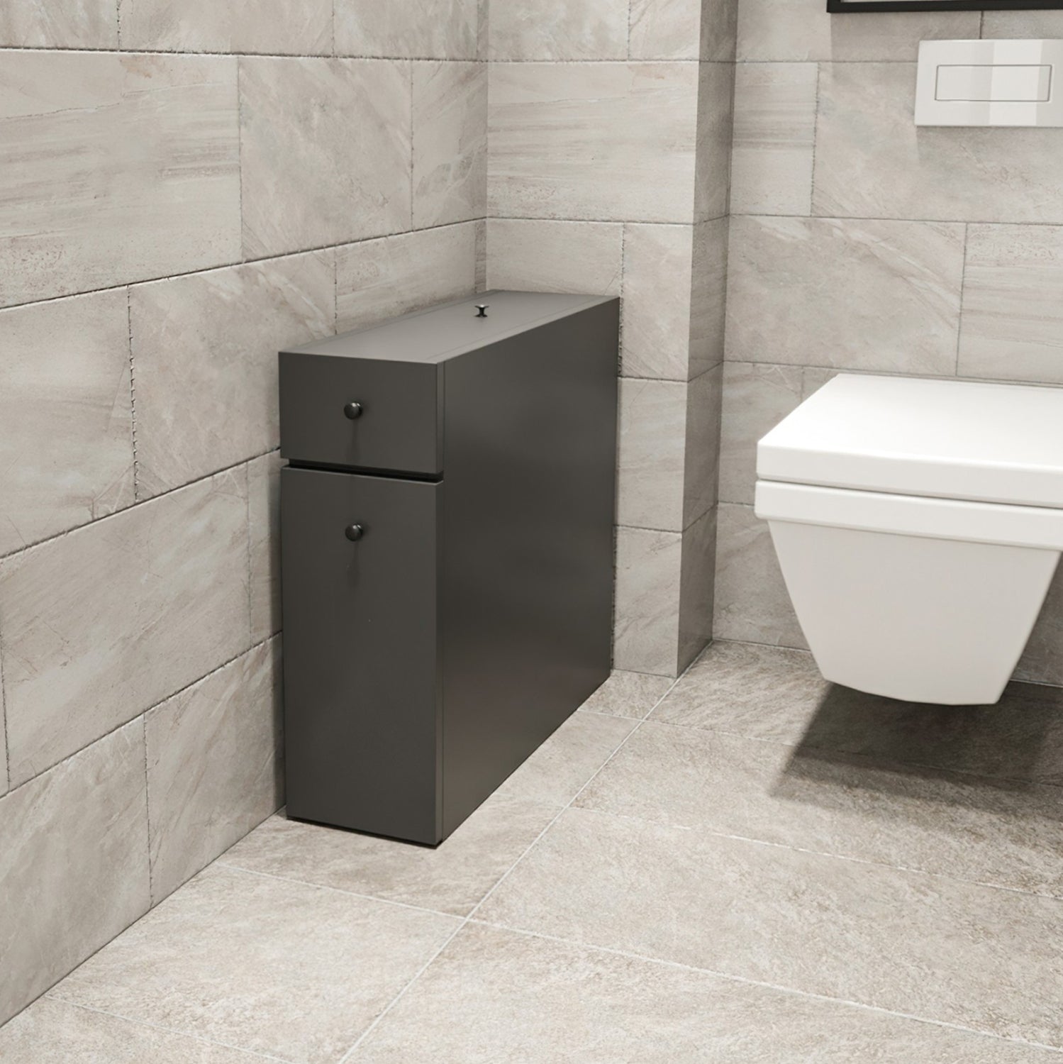 ΝΤΟΥΛΑΠΙ ΜΠΑΝΙΟΥ ΑΝΘΡΑΚΙ ΜΕΛΑΜΙΝΗ 19x60x55Υεκ.HM9424.01 - Pakobazaar