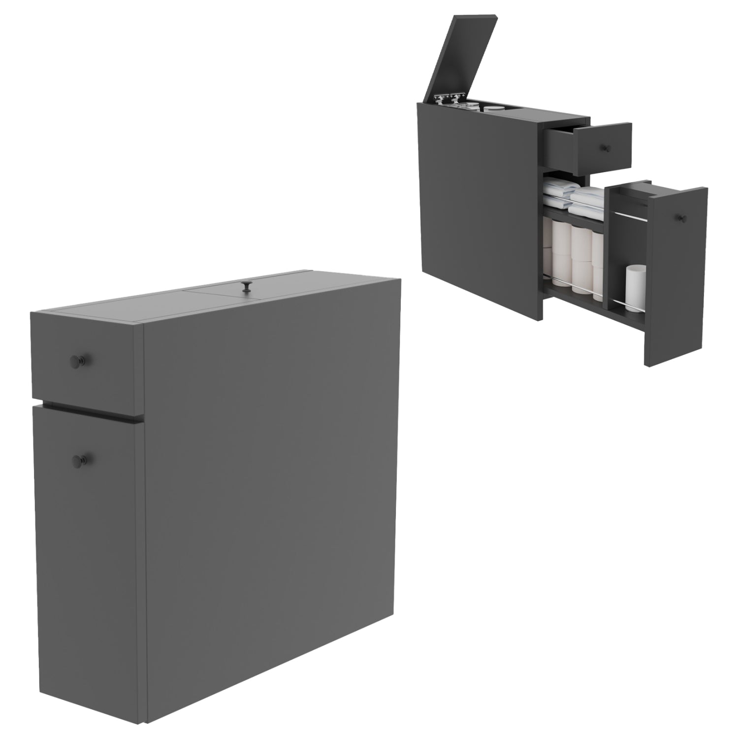 ΝΤΟΥΛΑΠΙ ΜΠΑΝΙΟΥ ΑΝΘΡΑΚΙ ΜΕΛΑΜΙΝΗ 19x60x55Υεκ.HM9424.01 - Pakobazaar