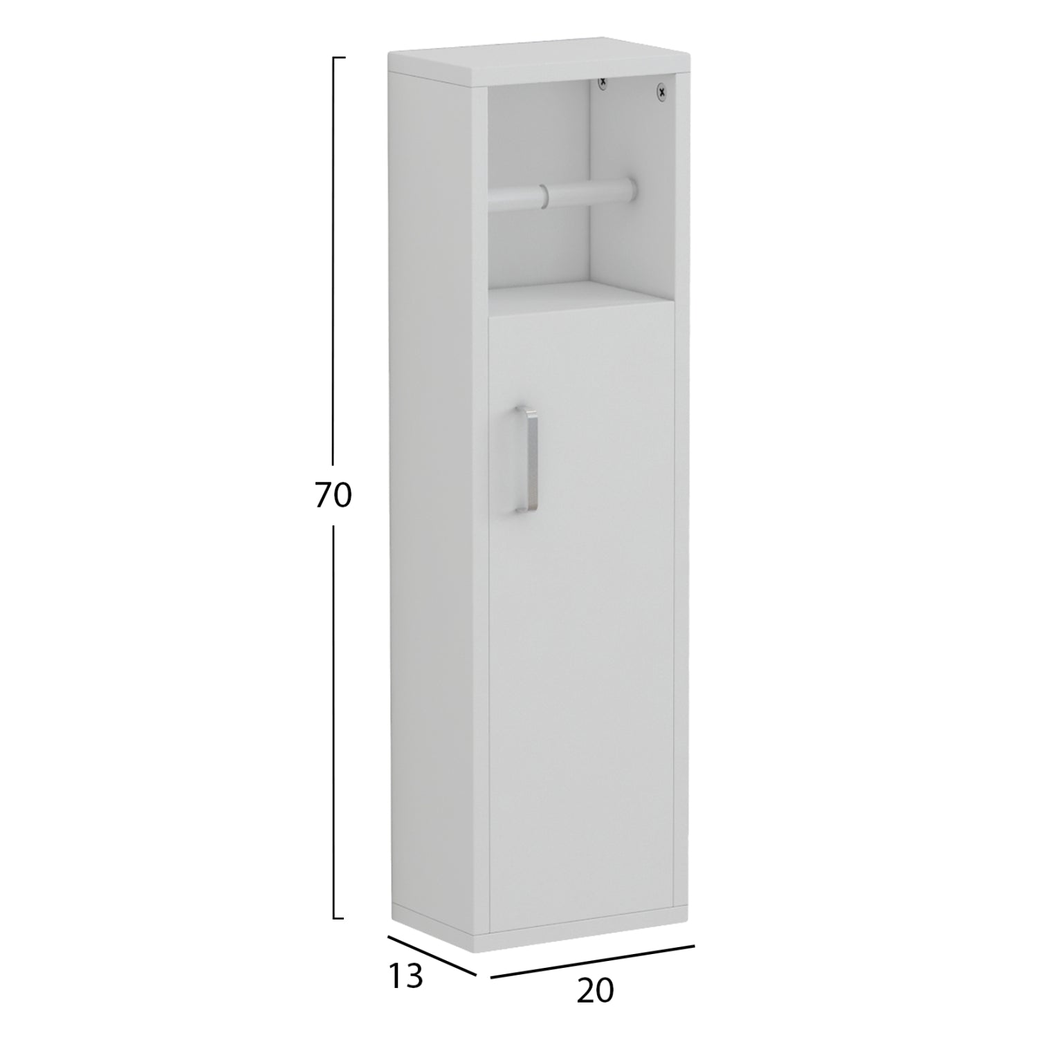 ΝΤΟΥΛΑΠΙ ΜΠΑΝΙΟΥ DAMIEN HM9025.12 ΜΕΛΑΜΙΝΗ ΛΕΥΚΗ 20x13x70Yεκ. - Pakobazaar