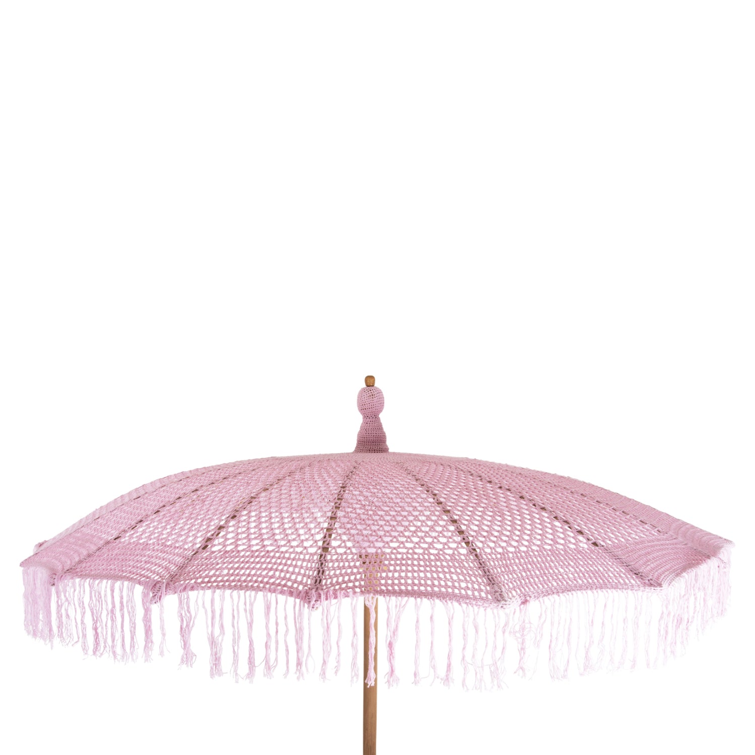 ΟΜΠΡΕΛΑ ΜΠΑΛΙΝΕΖΙΚΗ ΜΑΚΡΑΜΕ ΡΟΖ ΞΥΛO TEAK Φ200X260εκ. HM6035.04 - Pakobazaar