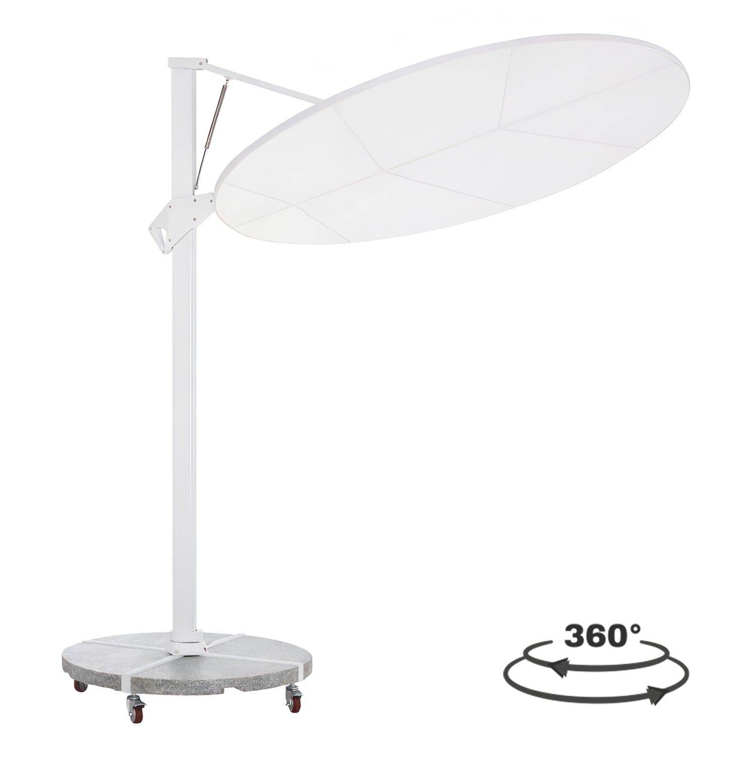 ΟΜΠΡΕΛΑ ΜΕ ΒΑΣΗ ΣΕΙΡΑ CANNOPY HM21285.02 ΑΛΟΥΜΙΝΙΟ & ΓΡΑΝΙΤΗΣ-ΛΕΥΚΟ ΧΡΩΜΑ Φ2,2μ - Pakobazaar