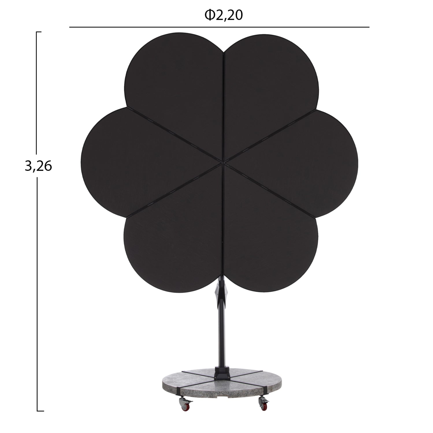 ΟΜΠΡΕΛΑ ΜΕ ΒΑΣΗ ΣΕΙΡΑ CANNOPY (flower) HM21286.01 ΑΛΟΥΜΙΝΙΟ-ΓΡΑΝΙΤΗΣ-ΜΟΛΥΒΙ ΧΡΩΜΑ 2,38x2,2μ - Pakobazaar