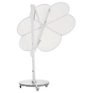 ΟΜΠΡΕΛΑ ΜΕ ΒΑΣΗ ΣΕΙΡΑ CANNOPY (flower) HM21286.02 ΑΛΟΥΜΙΝΙΟ-ΓΡΑΝΙΤΗΣ-ΛΕΥΚΟ 2,38x2,2μ - Pakobazaar