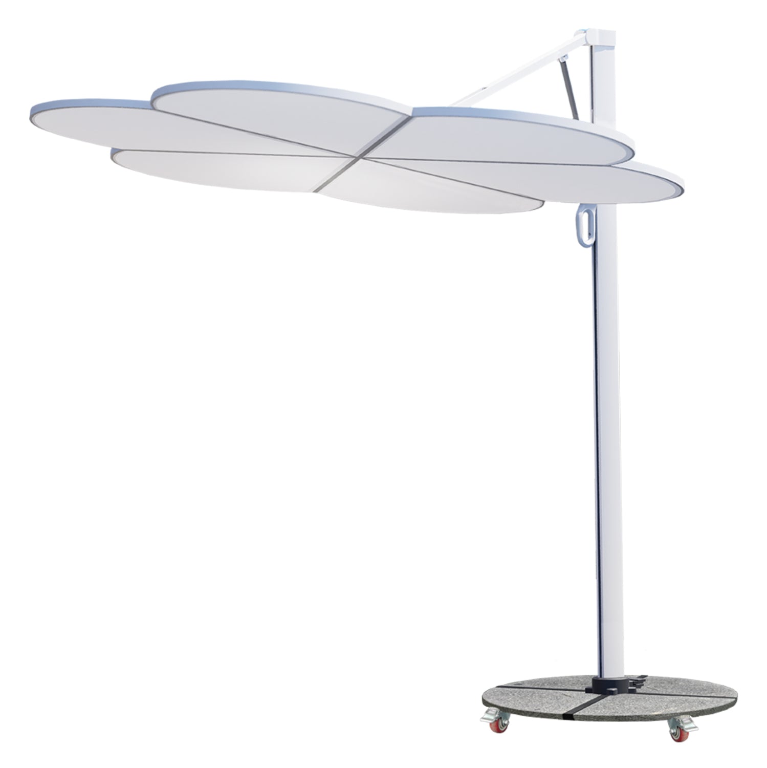 ΟΜΠΡΕΛΑ ΜΕ ΒΑΣΗ ΣΕΙΡΑ CANNOPY (flower) HM21286.02 ΑΛΟΥΜΙΝΙΟ-ΓΡΑΝΙΤΗΣ-ΛΕΥΚΟ 2,38x2,2μ - Pakobazaar