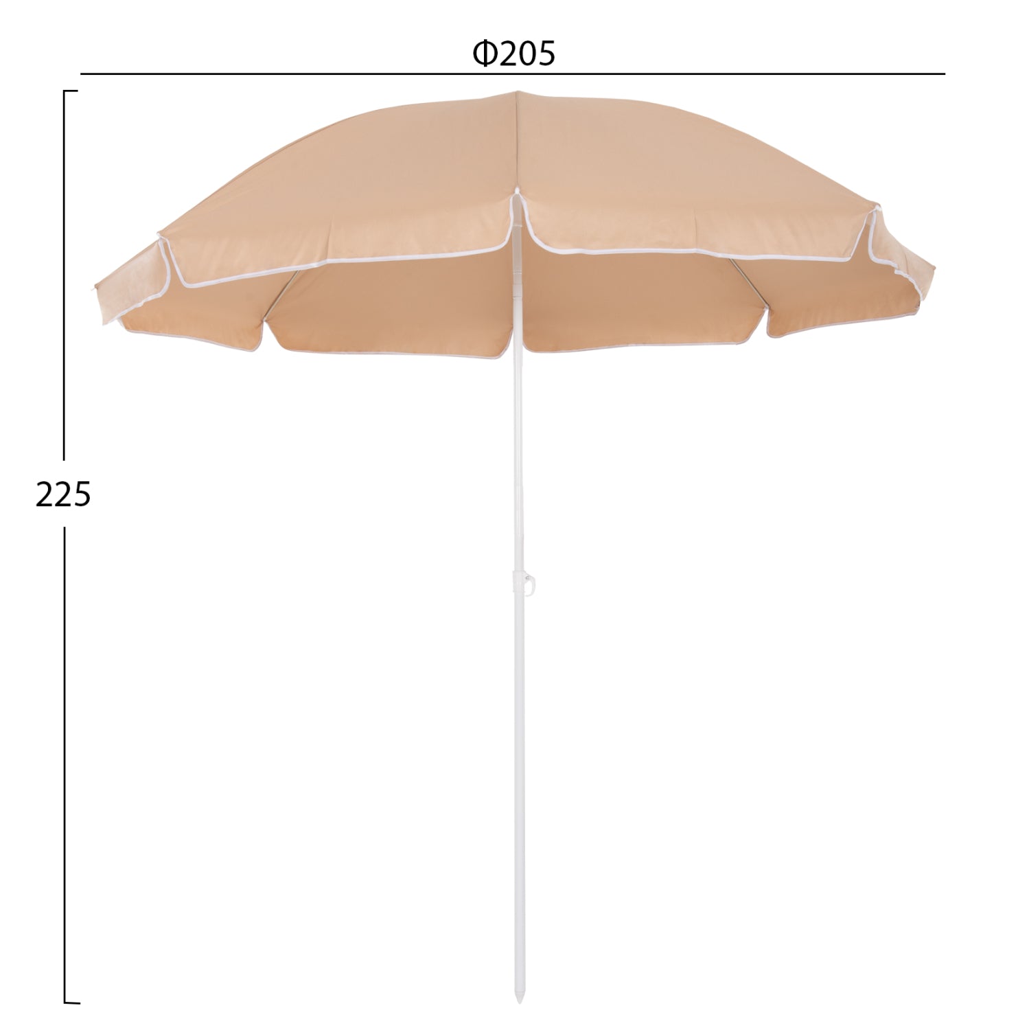 ΟΜΠΡΕΛΑ ΘΑΛΑΣΣΗΣ RANDALL 8 FIBERGLASS ΑΚΤΙΝΕΣ 2.20μ HM6015.04 MOKA - Pakobazaar
