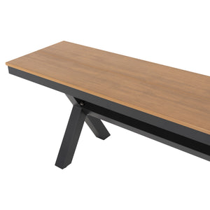 ΠΑΓΚΑΚΙ ΑΛΟΥΜΙΝΙΟΥ TAWNEE HM6038.01 ΑΝΘΡΑΚΙ ΜΕ POLYWOOD ΚΑΘΙΣΜΑ ΣΕ ΦΥΣΙΚΟ ΧΡΩΜΑ 150x36x45Υεκ. - Pakobazaar