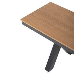 ΠΑΓΚΑΚΙ ΑΛΟΥΜΙΝΙΟΥ TAWNEE HM6038.01 ΑΝΘΡΑΚΙ ΜΕ POLYWOOD ΚΑΘΙΣΜΑ ΣΕ ΦΥΣΙΚΟ ΧΡΩΜΑ 150x36x45Υεκ. - Pakobazaar