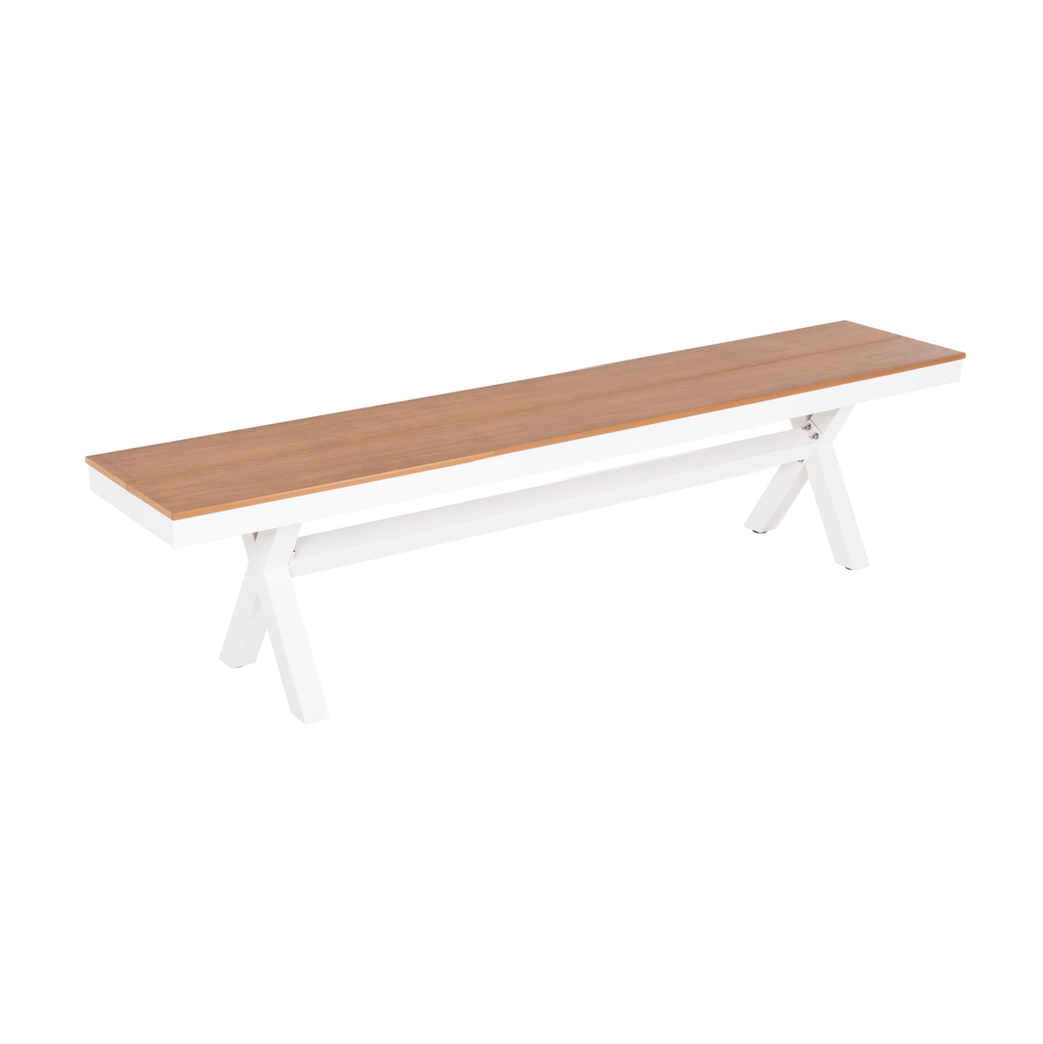 ΠΑΓΚΑΚΙ ΑΛΟΥΜΙΝΙΟΥ TAWNEE HM6038.02 ΛΕΥΚΟ-POLYWOOD ΚΑΘΙΣΜΑ ΦΥΣΙΚΟ 150x36x45Υεκ. - Pakobazaar