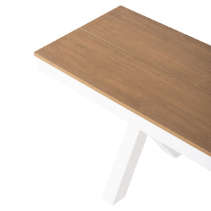 ΠΑΓΚΑΚΙ ΑΛΟΥΜΙΝΙΟΥ TAWNEE HM6038.02 ΛΕΥΚΟ-POLYWOOD ΚΑΘΙΣΜΑ ΦΥΣΙΚΟ 150x36x45Υεκ. - Pakobazaar