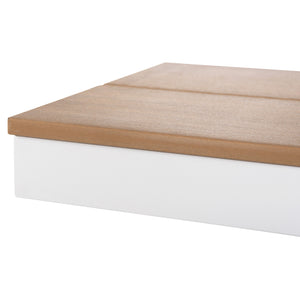 ΠΑΓΚΑΚΙ ΑΛΟΥΜΙΝΙΟΥ TAWNEE HM6038.02 ΛΕΥΚΟ-POLYWOOD ΚΑΘΙΣΜΑ ΦΥΣΙΚΟ 150x36x45Υεκ. - Pakobazaar