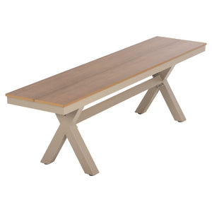 ΠΑΓΚΑΚΙ ΑΛΟΥΜΙΝΙΟΥ TAWNEE HM6038.04 ΣΑΜΠΑΝΙ-POLYWOOD ΚΑΘΙΣΜΑ ΦΥΣΙΚΟ 150x36x45Υεκ. - Pakobazaar