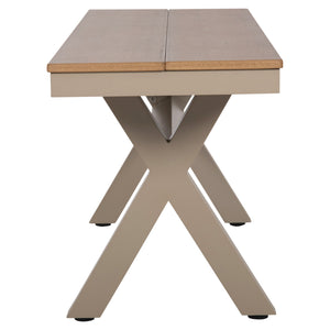 ΠΑΓΚΑΚΙ ΑΛΟΥΜΙΝΙΟΥ TAWNEE HM6038.04 ΣΑΜΠΑΝΙ-POLYWOOD ΚΑΘΙΣΜΑ ΦΥΣΙΚΟ 150x36x45Υεκ. - Pakobazaar