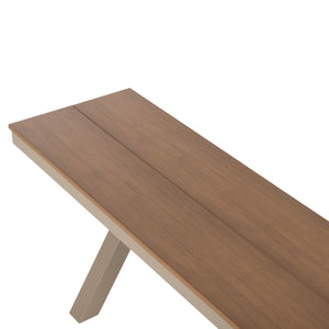 ΠΑΓΚΑΚΙ ΑΛΟΥΜΙΝΙΟΥ TAWNEE HM6038.04 ΣΑΜΠΑΝΙ-POLYWOOD ΚΑΘΙΣΜΑ ΦΥΣΙΚΟ 150x36x45Υεκ. - Pakobazaar