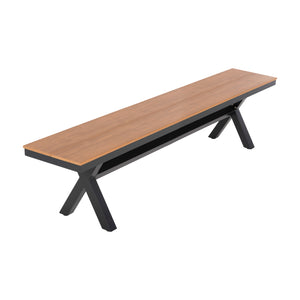 ΠΑΓΚΑΚΙ ΑΛΟΥΜΙΝΙΟΥ TAWNEE HM6040.01 ΑΝΘΡΑΚΙ-POLYWOOD ΚΑΘΙΣΜΑ ΦΥΣΙΚΟ 220x36x44,5Υεκ. - Pakobazaar