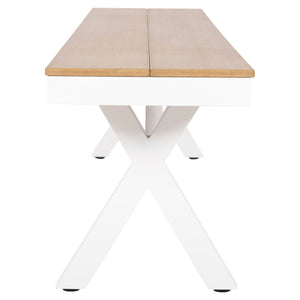 ΠΑΓΚΑΚΙ ΑΛΟΥΜΙΝΙΟΥ TAWNEE HM6040.02 ΛΕΥΚΟ-POLYWOOD ΚΑΘΙΣΜΑ ΦΥΣΙΚΟ 220x36x44,5Υεκ. - Pakobazaar