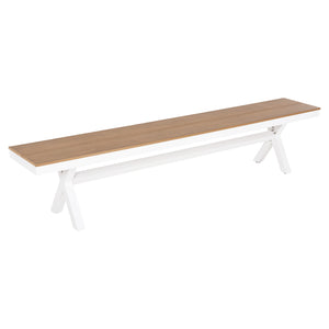 ΠΑΓΚΑΚΙ ΑΛΟΥΜΙΝΙΟΥ TAWNEE HM6040.02 ΛΕΥΚΟ-POLYWOOD ΚΑΘΙΣΜΑ ΦΥΣΙΚΟ 220x36x44,5Υεκ. - Pakobazaar