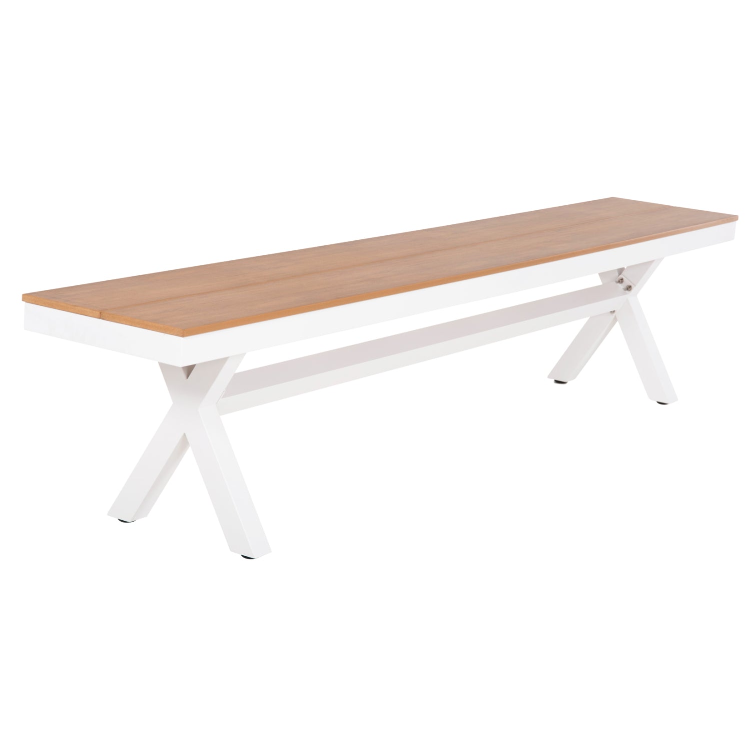 ΠΑΓΚΑΚΙ ΑΛΟΥΜΙΝΙΟΥ TAWNEE HM6040.02 ΛΕΥΚΟ-POLYWOOD ΚΑΘΙΣΜΑ ΦΥΣΙΚΟ 220x36x44,5Υεκ. - Pakobazaar