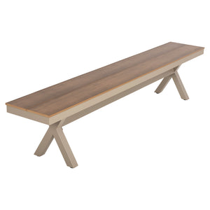 ΠΑΓΚΑΚΙ ΑΛΟΥΜΙΝΙΟΥ TAWNEE HM6040.04 ΣΑΜΠΑΝΙ-POLYWOOD ΚΑΘΙΣΜΑ ΦΥΣΙΚΟ 220x36x44,5Υεκ. - Pakobazaar
