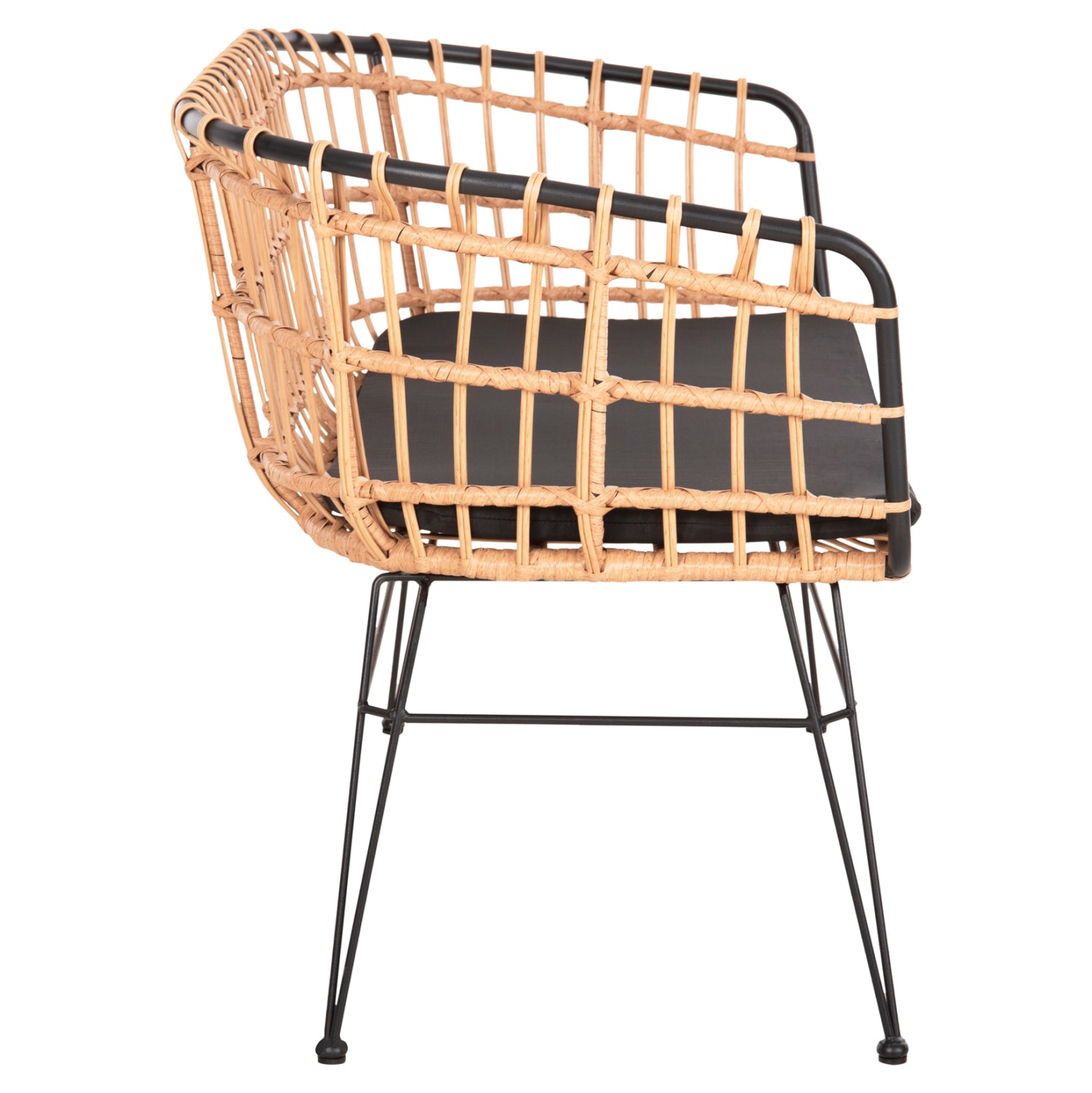 ΠΑΓΚΑΚΙ ΔΙΘΕΣΙΟ ALLEGRA HM5692.11 P.E.RATTAN ΜΠΕΖ-ΜΑΥΡΟΣ ΜΕΤΑΛ.ΣΚΕΛΕΤΟΣ 125x60x77Υεκ - Pakobazaar