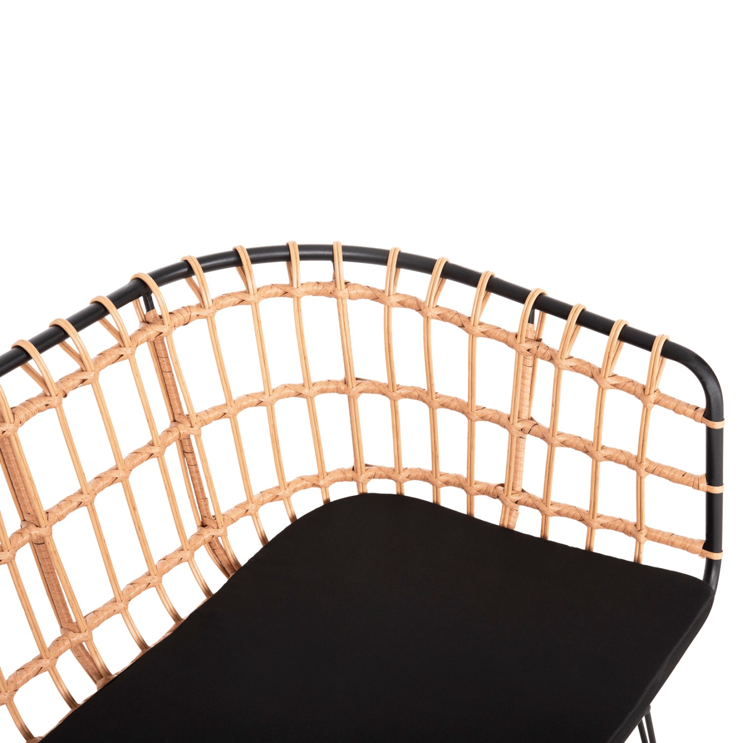 ΠΑΓΚΑΚΙ ΔΙΘΕΣΙΟ ALLEGRA HM5692.11 P.E.RATTAN ΜΠΕΖ-ΜΑΥΡΟΣ ΜΕΤΑΛ.ΣΚΕΛΕΤΟΣ 125x60x77Υεκ - Pakobazaar