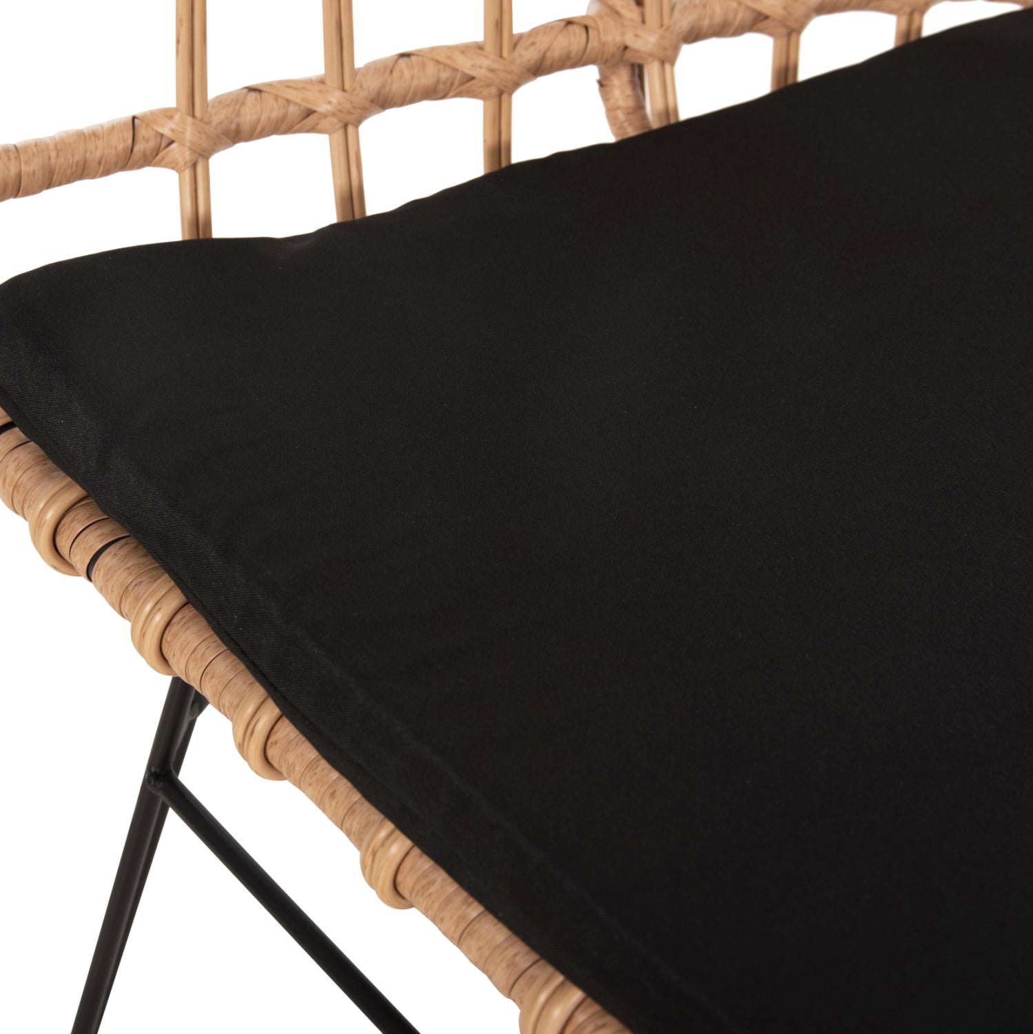 ΠΑΓΚΑΚΙ ΔΙΘΕΣΙΟ ALLEGRA HM5692.11 P.E.RATTAN ΜΠΕΖ-ΜΑΥΡΟΣ ΜΕΤΑΛ.ΣΚΕΛΕΤΟΣ 125x60x77Υεκ - Pakobazaar