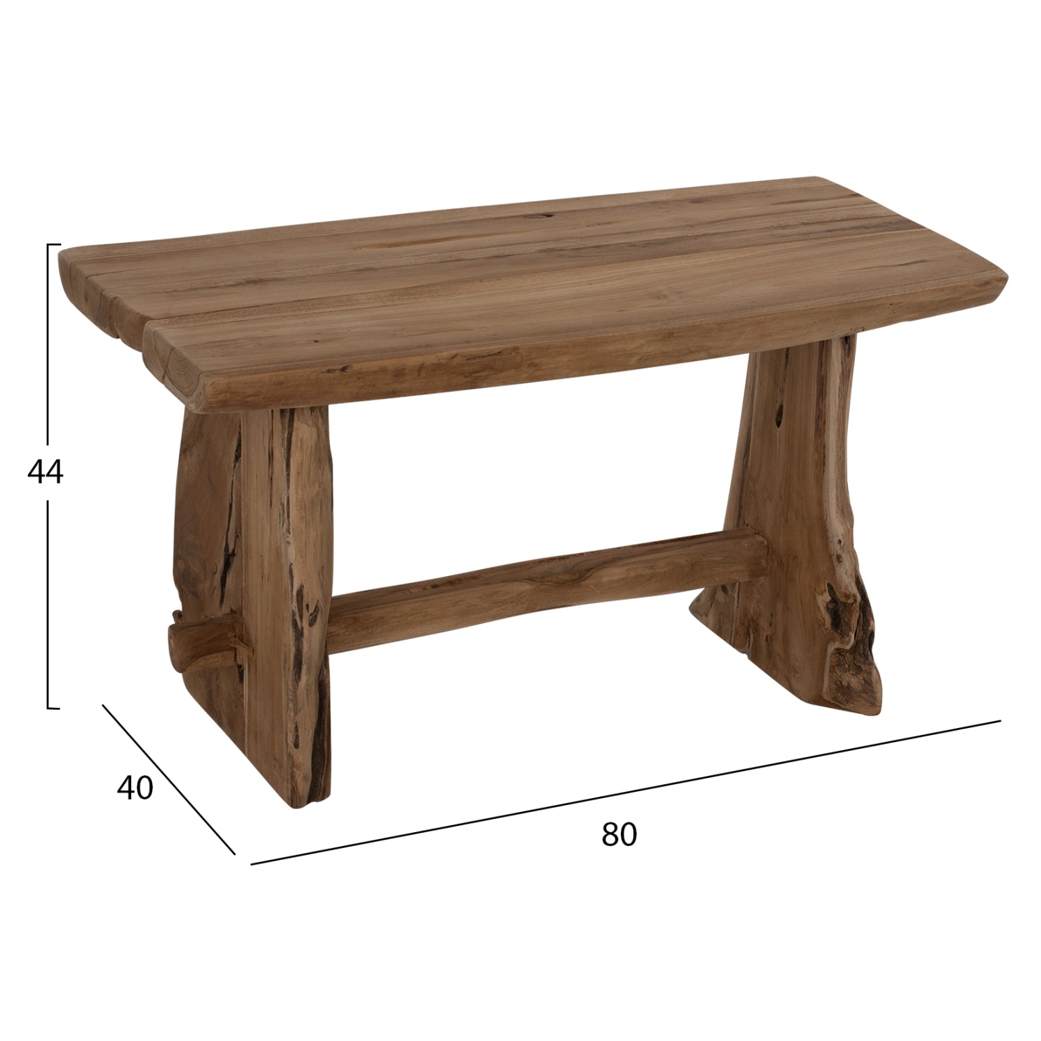 ΠΑΓΚΑΚΙ YEDI HM9347 ΑΠΟ ΜΑΣΙΦ ΞΥΛΟ TEAK ΦΥΣΙΚΟ 80X40X44Y εκ. - Pakobazaar