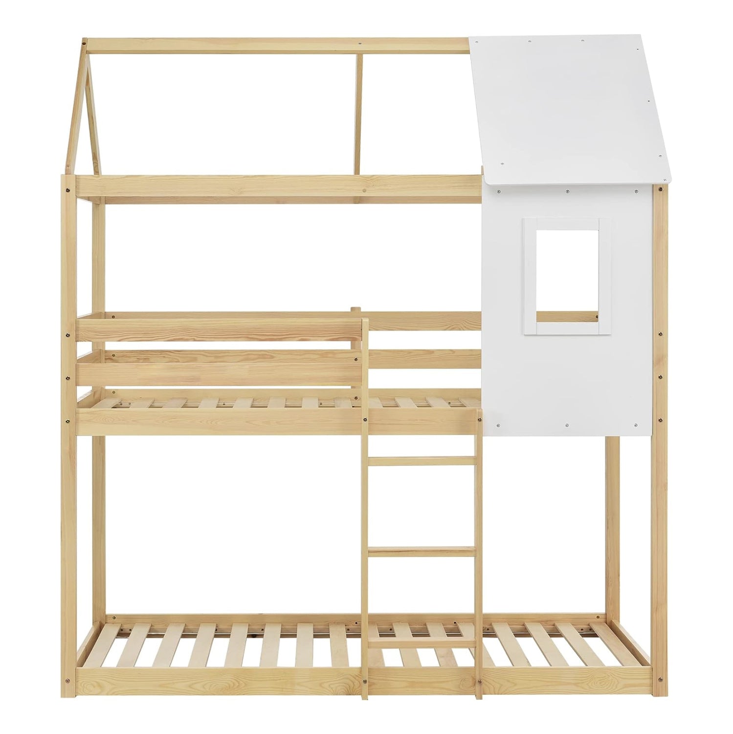 ΠΑΙΔΙΚΗ ΚΟΥΚΕΤΑ ΣΠΙΤΑΚΙ τ.MONTESSORI HOOD HM705.01 ΞΥΛΟ ΠΕΥΚΟΥ ΣΕ ΦΥΣΙΚΟ-ΣΤΡΩΜΑΤΑ 190x90εκ - Pakobazaar