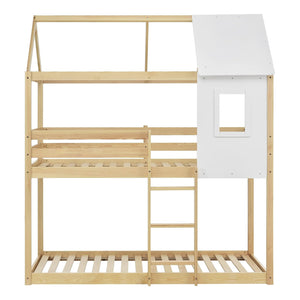 ΠΑΙΔΙΚΗ ΚΟΥΚΕΤΑ ΣΠΙΤΑΚΙ τ.MONTESSORI HOOD HM705.01 ΞΥΛΟ ΠΕΥΚΟΥ ΣΕ ΦΥΣΙΚΟ-ΣΤΡΩΜΑΤΑ 190x90εκ - Pakobazaar