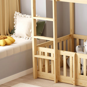 ΠΑΙΔΙΚΗ ΚΟΥΚΕΤΑ τ.MONTESSORI ΜΕ ΠΑΡΚΑΚΙ PLAYKID HM703.01 ΞΥΛΟ ΠΕΥΚΟΥ ΦΥΣΙΚΟ ΓΙΑ 190x90εκ - Pakobazaar
