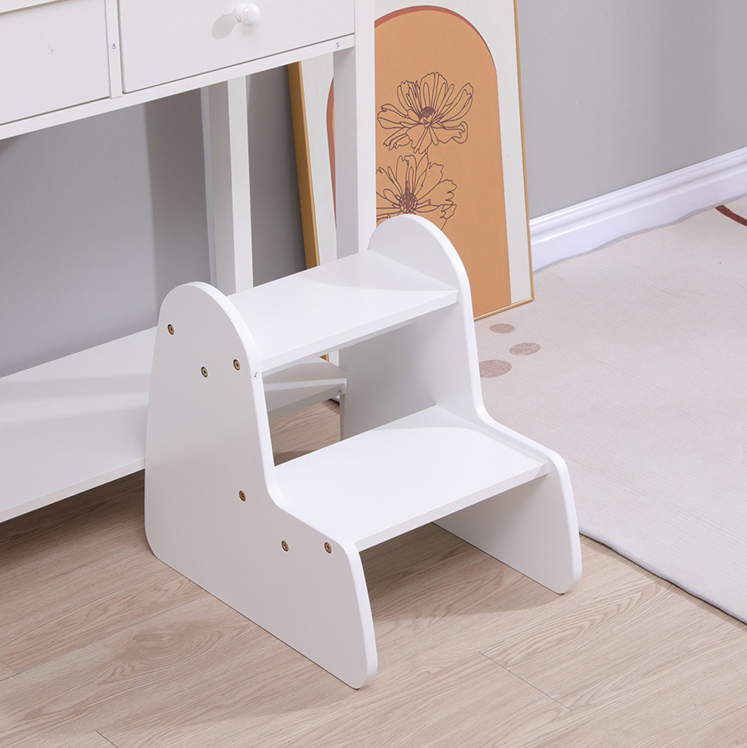 ΠΑΙΔΙΚΗ ΣΚΑΛΑ/ΣΚΑΜΠΟ RICKI HM18340.03 MDF & ΚΟΝΤΡΑΠΛΑΚΕ ΛΕΥΚΟ 33x43.5x40.5Υεκ - Pakobazaar