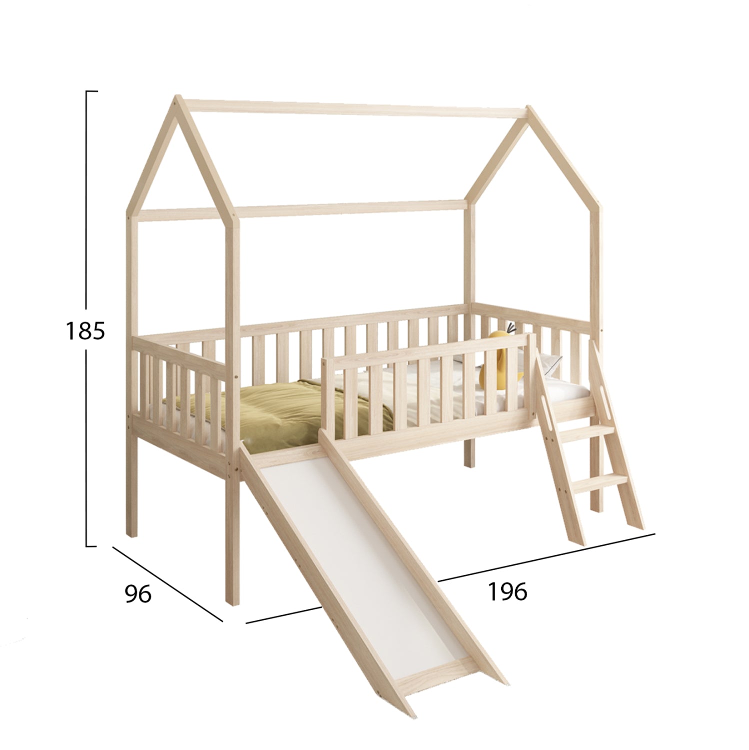 ΠΑΙΔΙΚΟ ΚΡΕΒΑΤΙ τ.MONTESSORI ΜΕ ΤΣΟΥΛΗΘΡΑ PHYLLIS HM701.01 ΞΥΛΟ ΠΕΥΚΟΥ ΦΥΣΙΚΟ ΓΙΑ 90x190εκ - Pakobazaar