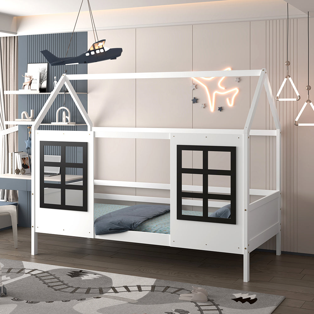 ΠΑΙΔΙΚΟ ΚΡΕΒΑΤΙ τ.MONTESSORI DOMER HM742.01 ΞΥΛΟ ΠΕΥΚΟΥ ΛΕΥΚΟ--ΓΙΑ 90x190εκ - Pakobazaar