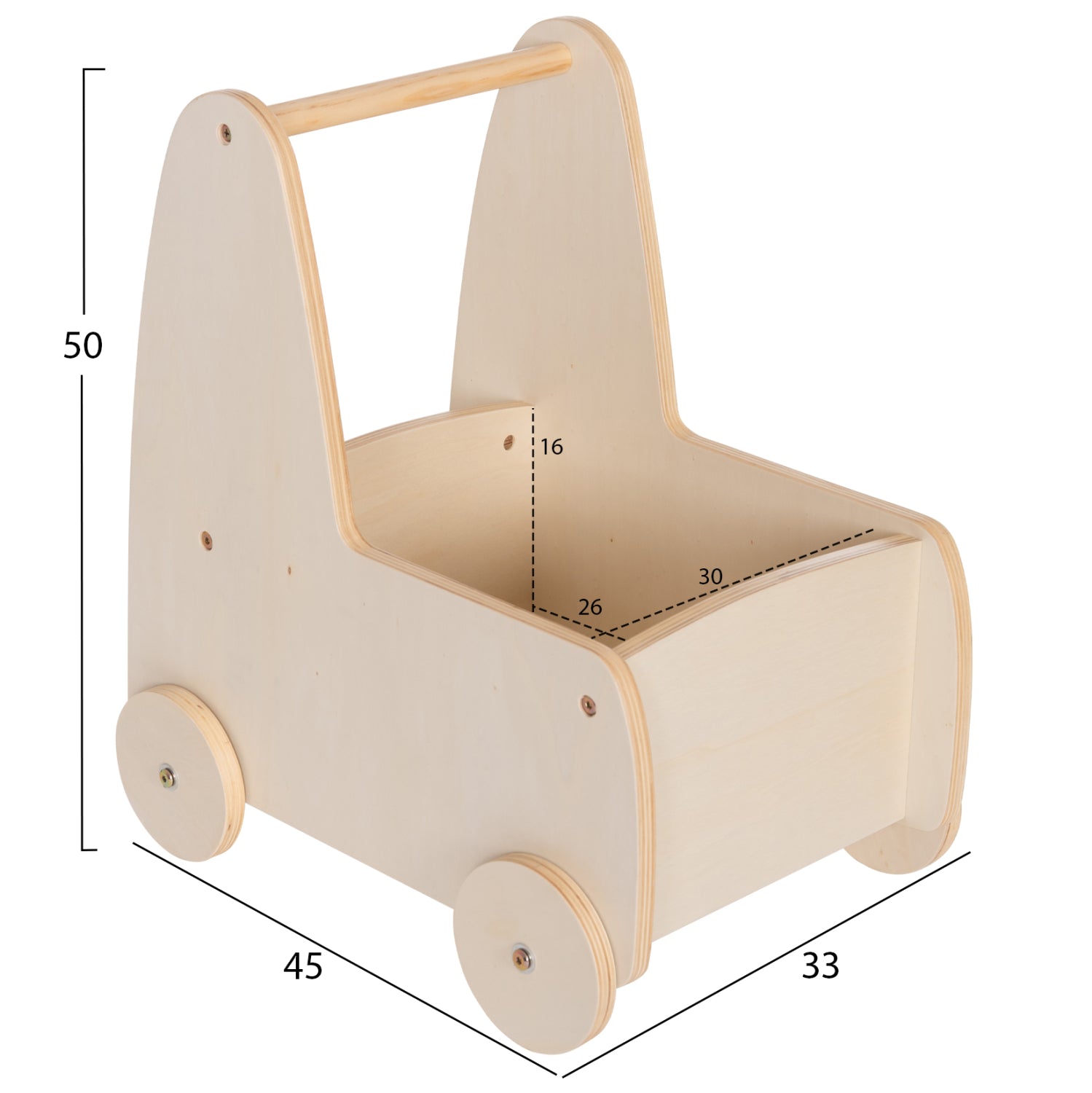 ΠΑΙΔΙΚΟ ΤΡΟΛΕΥ/ΚΑΡΟΤΣΑΚΙ RICKI HM18341.01 MDF & ΚΟΝΤΡΑΠΛΑΚΕ ΦΥΣΙΚΟ 33x45x50Υεκ - Pakobazaar
