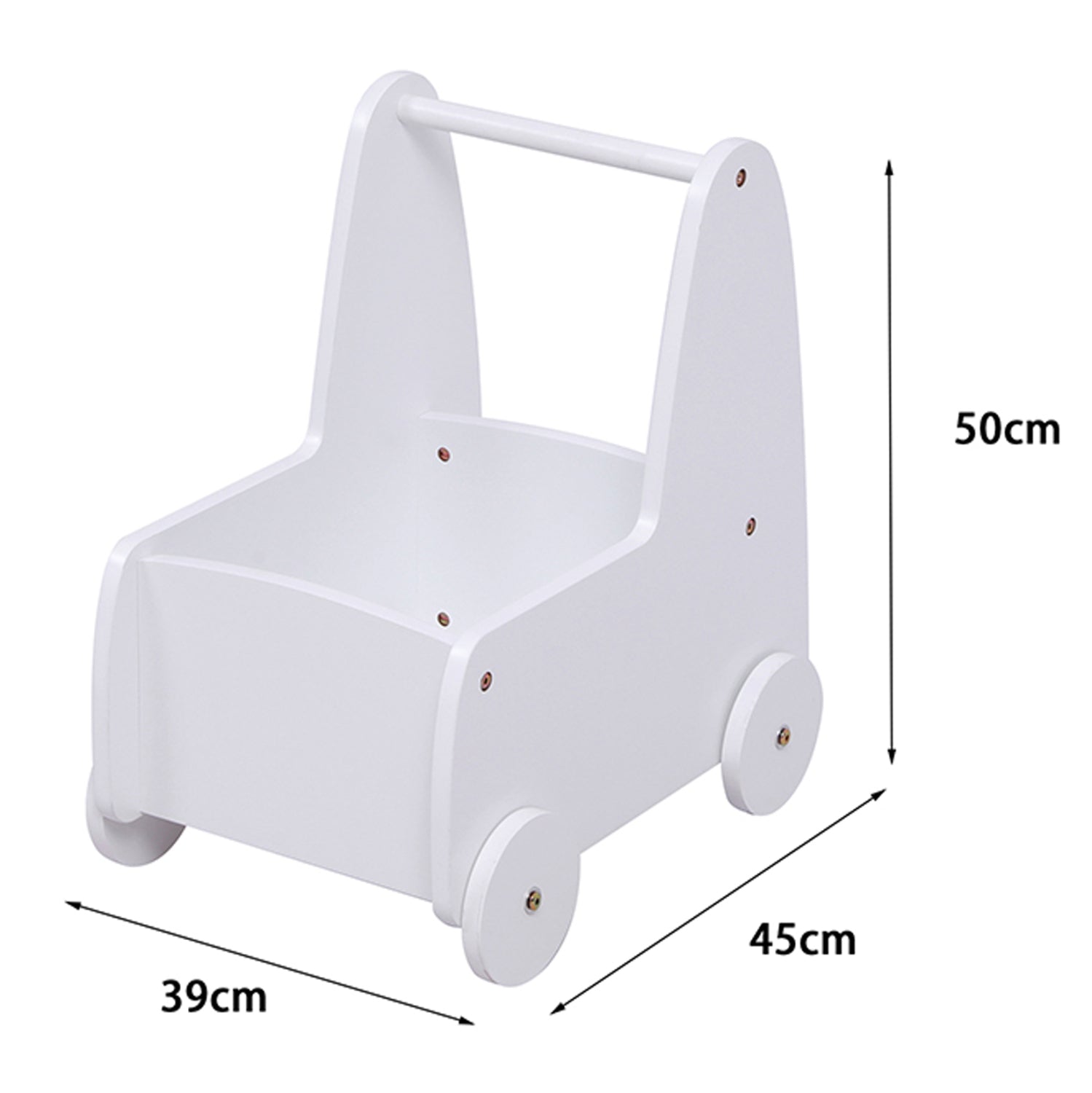 ΠΑΙΔΙΚΟ ΤΡΟΛΕΥ/ΚΑΡΟΤΣΑΚΙ RICKI HM18341.03 MDF & ΚΟΝΤΡΑΠΛΑΚΕ ΛΕΥΚΟ 33x45x50Υεκ - Pakobazaar